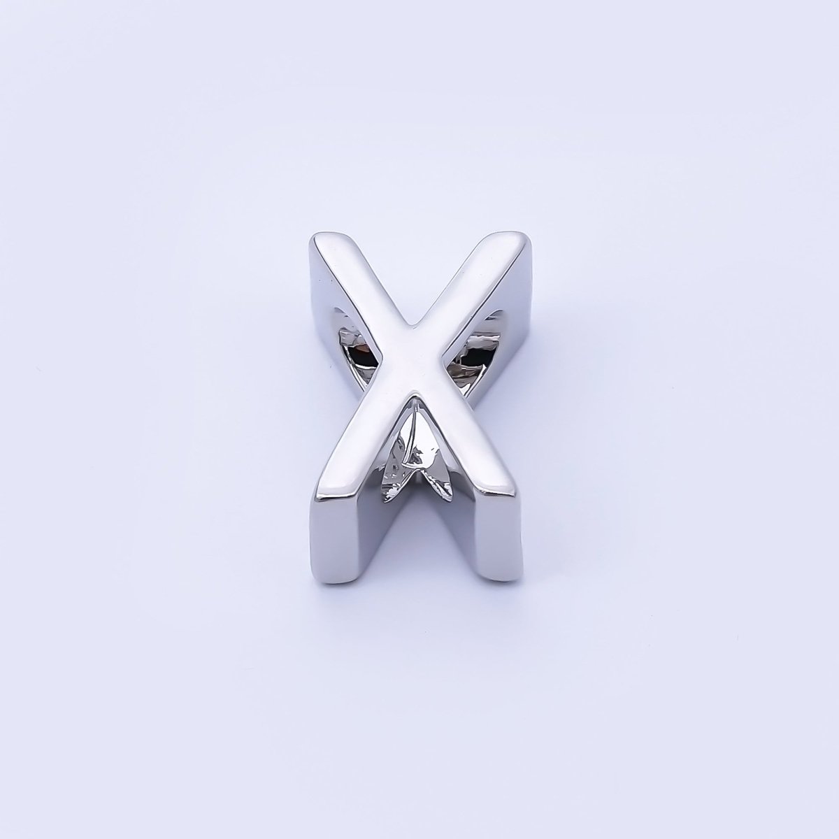 Silver 13mm Personalized Minimalist Initial Letter Alphabet Bead | AF144 - AF156 - DLUXCA