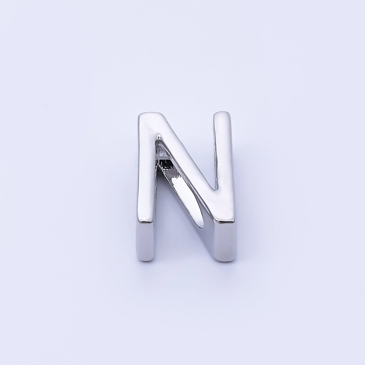 Silver 13mm Personalized Minimalist Initial Letter Alphabet Bead | AF144 - AF156 - DLUXCA