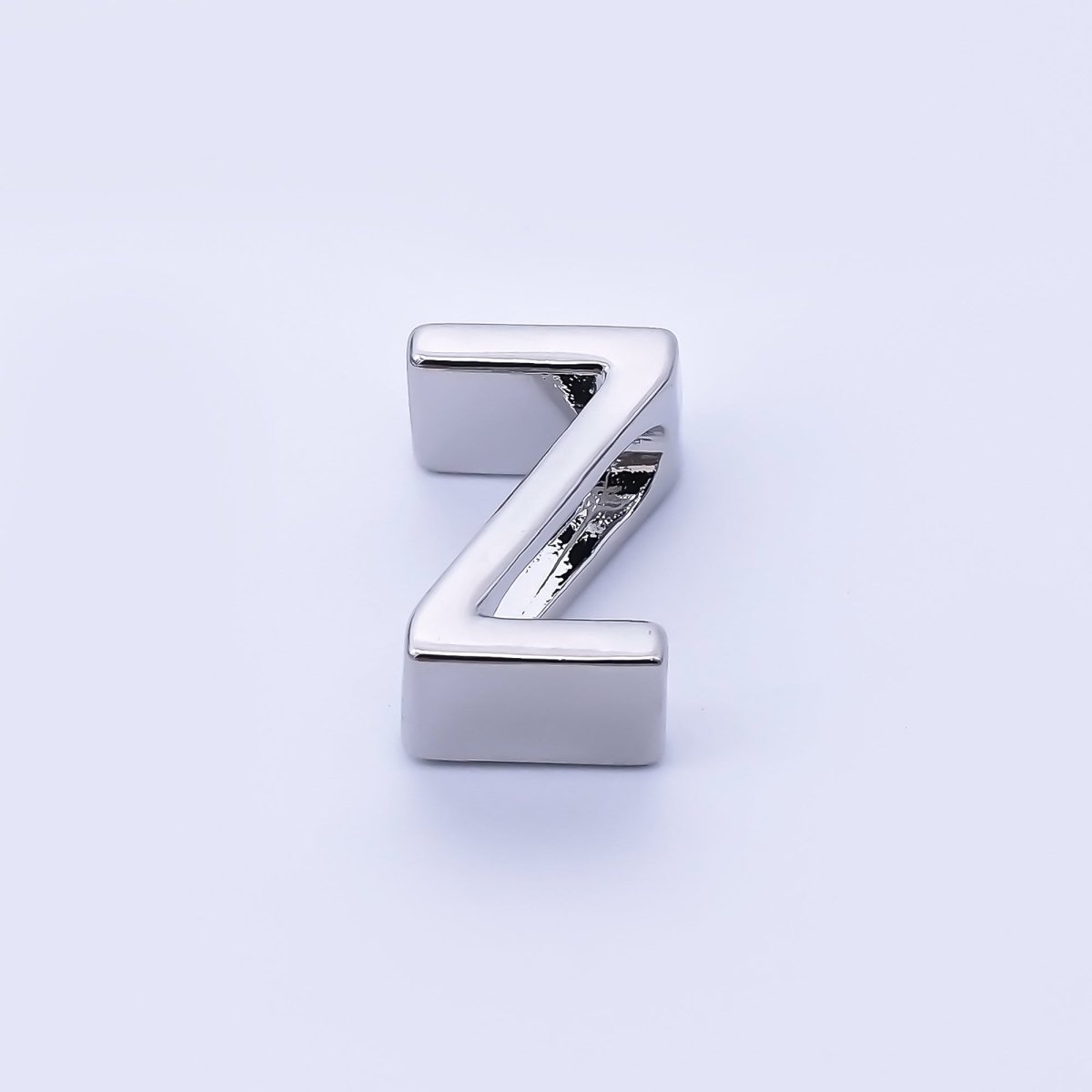 Silver 13mm Personalized Minimalist Initial Letter Alphabet Bead | AF144 - AF156 - DLUXCA