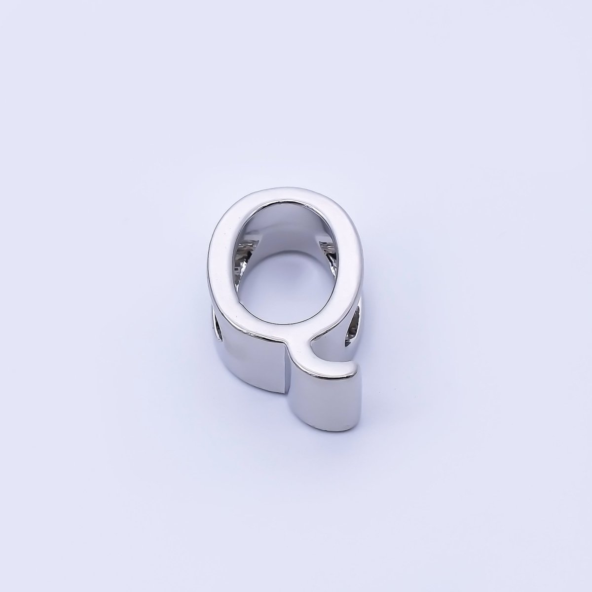 Silver 13mm Personalized Minimalist Initial Letter Alphabet Bead | AF144 - AF156 - DLUXCA