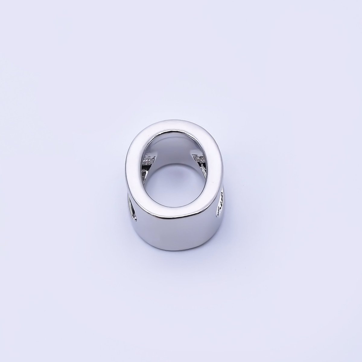 Silver 13mm Personalized Minimalist Initial Letter Alphabet Bead | AF144 - AF156 - DLUXCA