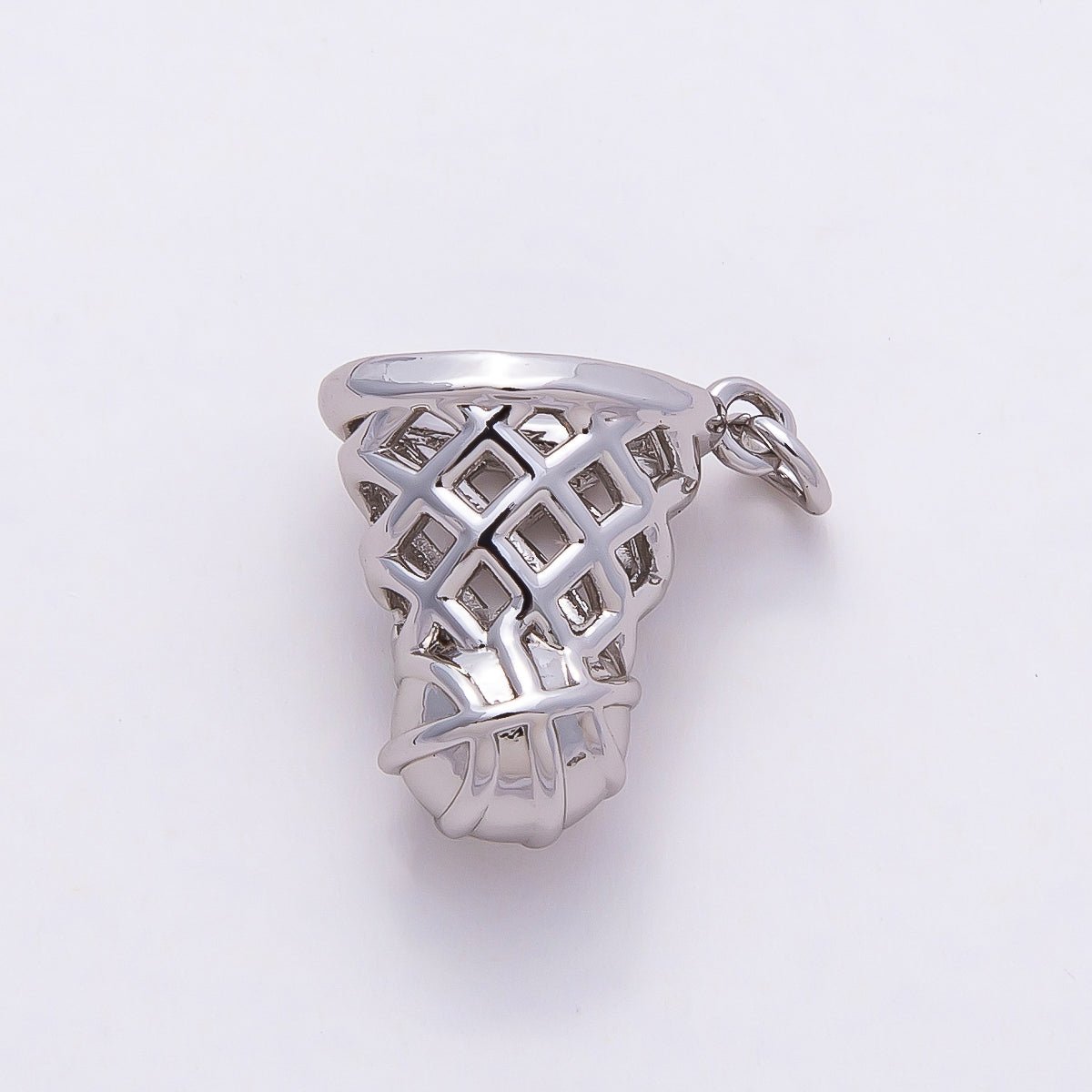 Silver 14mm Basketball Slam Dunk 3D Multidimensional Sports Charm | Charms - 00812 - DLUXCA