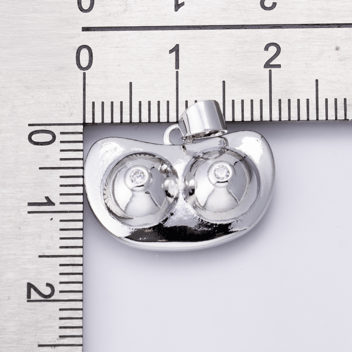 Silver 14mm Pink CZ Body Positive Breast Cancer Awareness Pendant | I - 00394 - DLUXCA