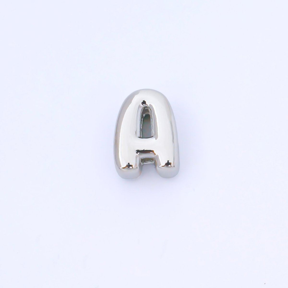 Silver 15mm Personalized Chubby Bubble Initial Letter Alphabet Bead | AF092 - AF104 - DLUXCA