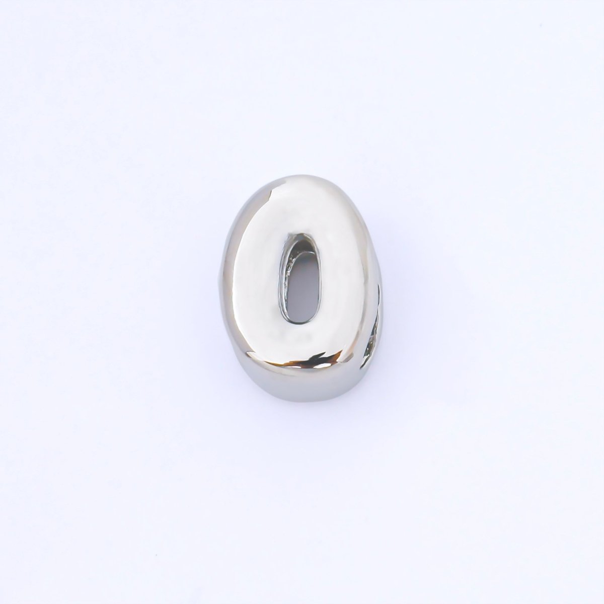 Silver 15mm Personalized Chubby Bubble Initial Letter Alphabet Bead | AF092 - AF104 - DLUXCA