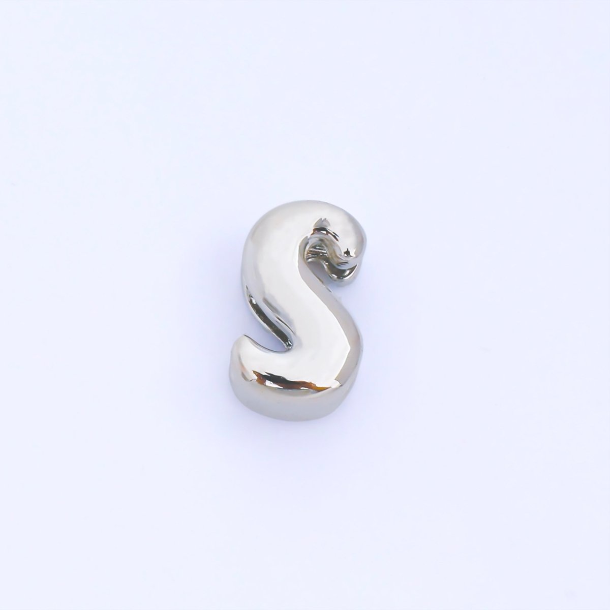 Silver 15mm Personalized Chubby Bubble Initial Letter Alphabet Bead | AF092 - AF104 - DLUXCA