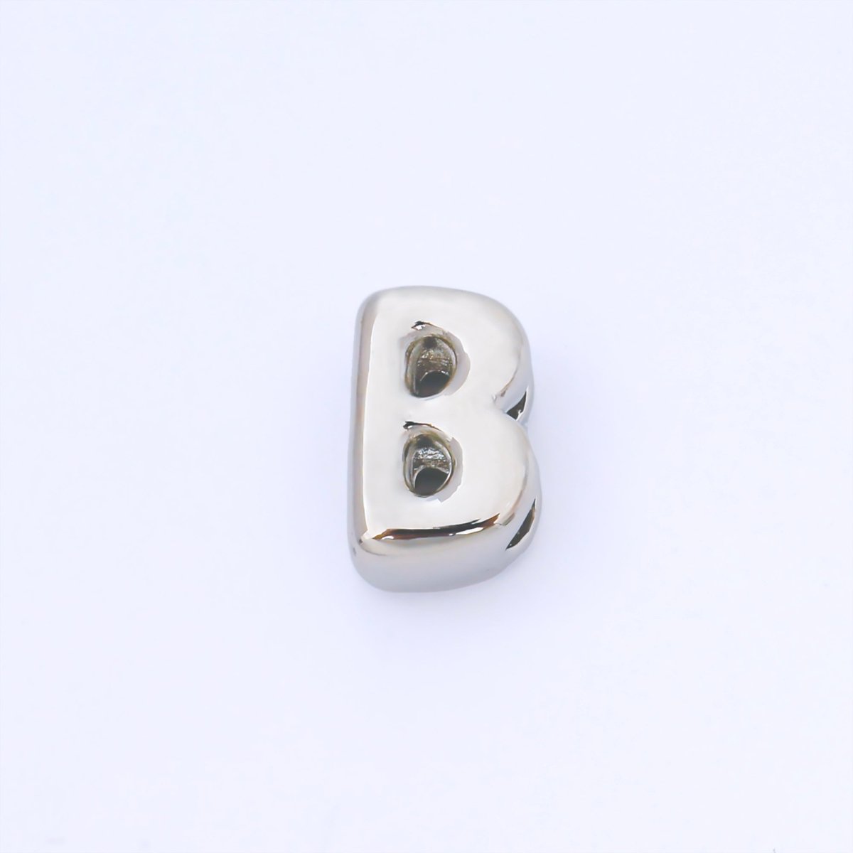 Silver 15mm Personalized Chubby Bubble Initial Letter Alphabet Bead | AF092 - AF104 - DLUXCA