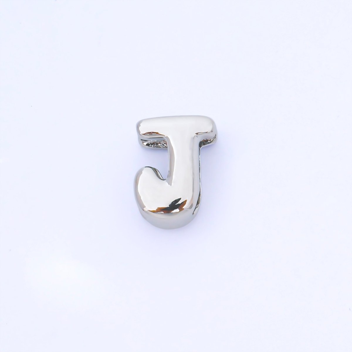 Silver 15mm Personalized Chubby Bubble Initial Letter Alphabet Bead | AF092 - AF104 - DLUXCA