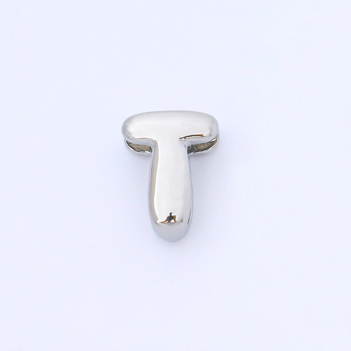 Silver 15mm Personalized Chubby Bubble Initial Letter Alphabet Bead | AF092 - AF104 - DLUXCA