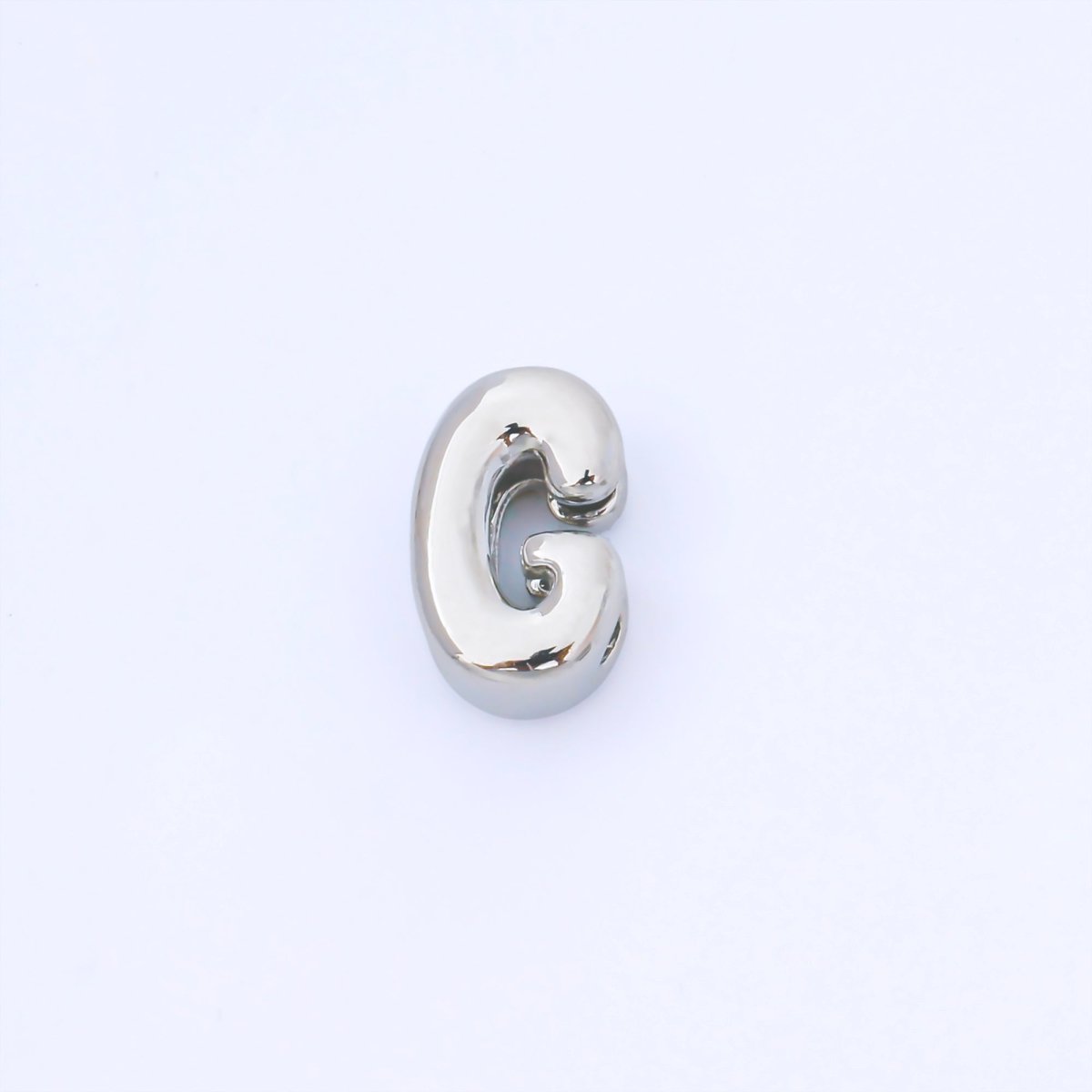Silver 15mm Personalized Chubby Bubble Initial Letter Alphabet Bead | AF092 - AF104 - DLUXCA