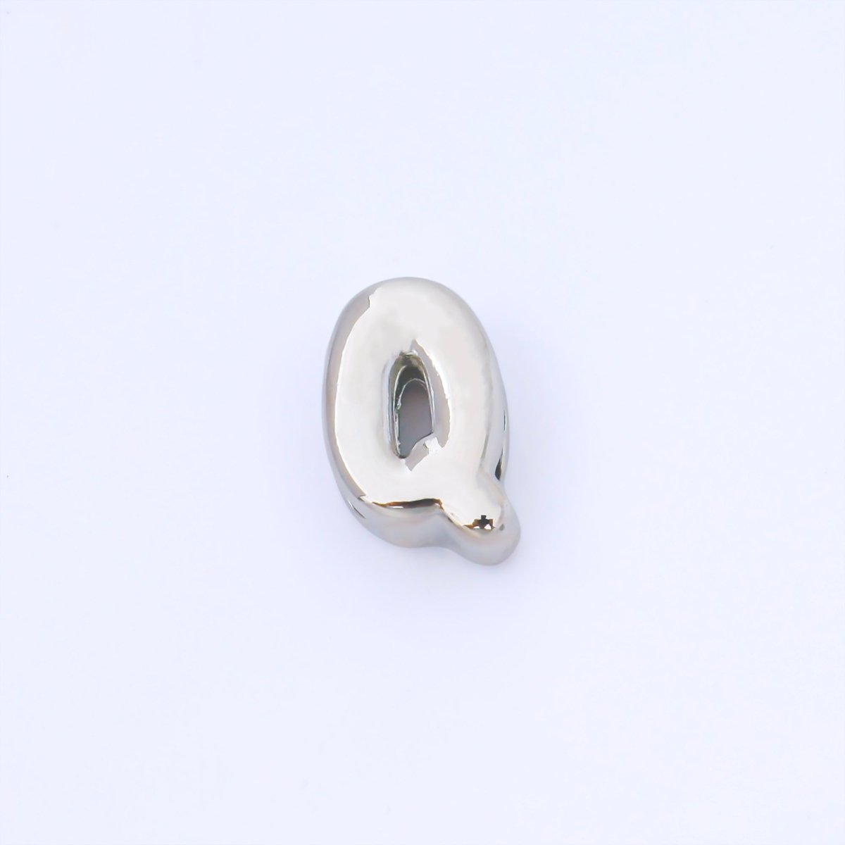 Silver 15mm Personalized Chubby Bubble Initial Letter Alphabet Bead | AF092 - AF104 - DLUXCA