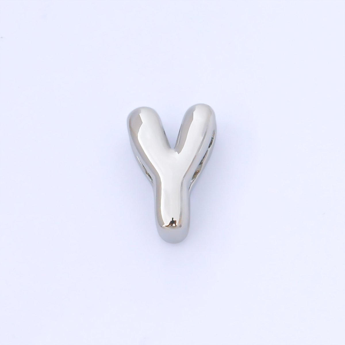 Silver 15mm Personalized Chubby Bubble Initial Letter Alphabet Bead | AF092 - AF104 - DLUXCA