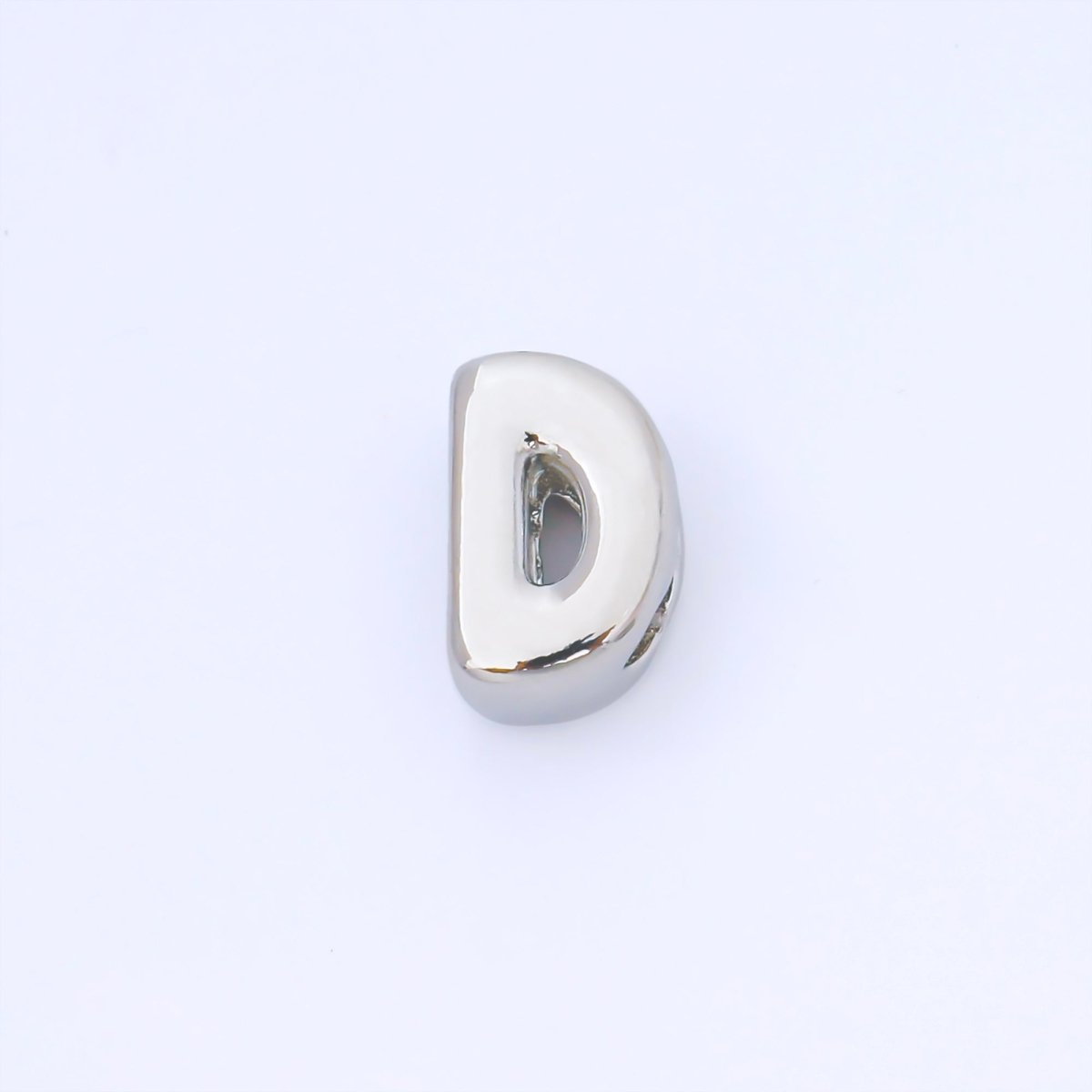 Silver 15mm Personalized Chubby Bubble Initial Letter Alphabet Bead | AF092 - AF104 - DLUXCA