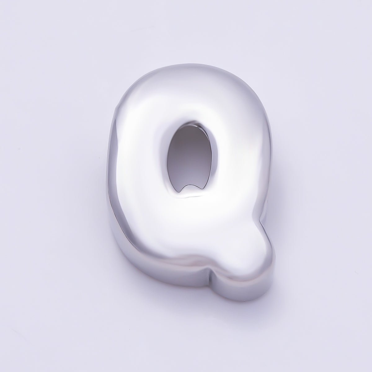 Silver 20mm Minimalist Chubby Initial Letter A-Z Alphabet Personalized Bead | Beads-00440 ~ Beads-00439 (Copy) - DLUXCA