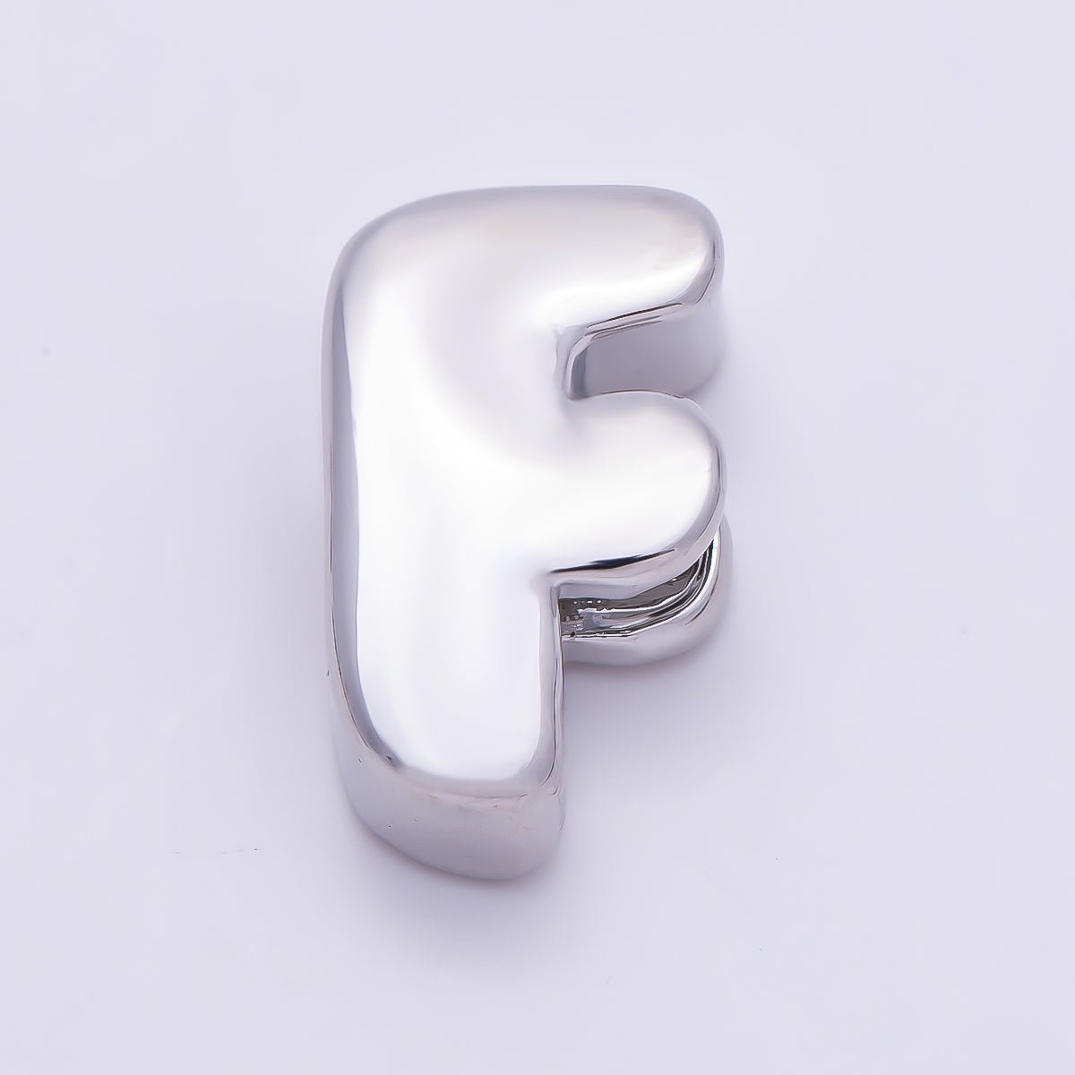 Silver 20mm Minimalist Chubby Initial Letter A-Z Alphabet Personalized Bead | Beads-00440 ~ Beads-00439 (Copy) - DLUXCA
