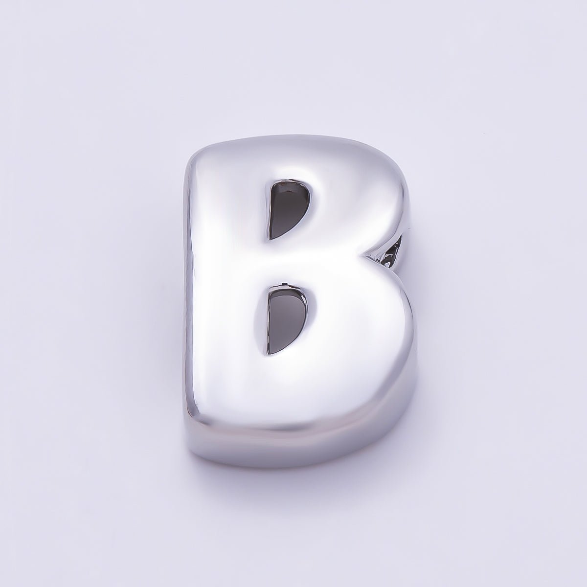 Silver 20mm Minimalist Chubby Initial Letter A-Z Alphabet Personalized Bead | Beads-00440 ~ Beads-00439 (Copy) - DLUXCA