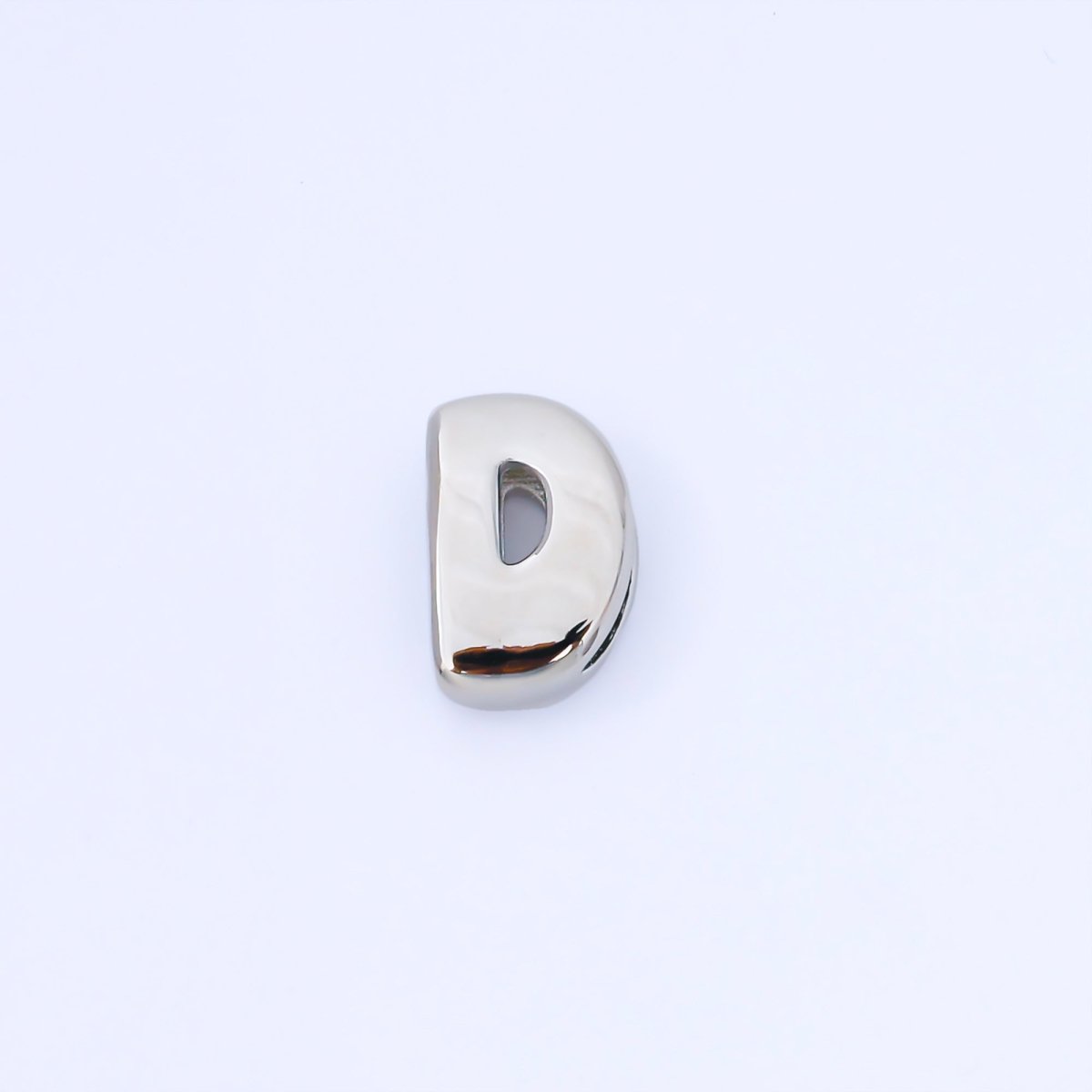 Silver 20mm Personalized Cord Chubby Bubble Initial Letter Alphabet Bead | AF118 - AF130 - DLUXCA