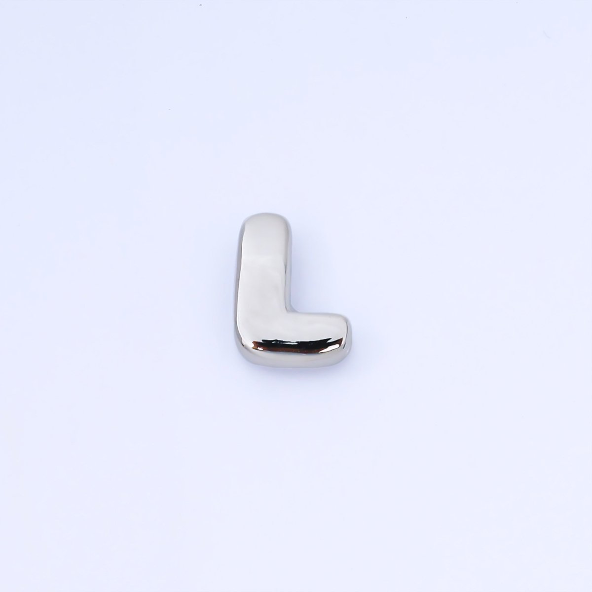 Silver 20mm Personalized Cord Chubby Bubble Initial Letter Alphabet Bead | AF118 - AF130 - DLUXCA