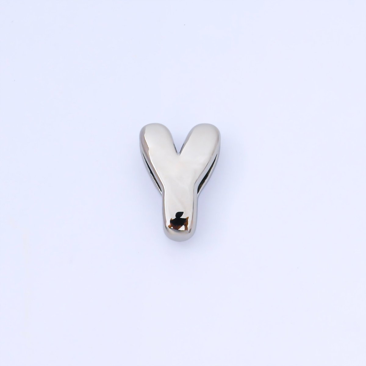 Silver 20mm Personalized Cord Chubby Bubble Initial Letter Alphabet Bead | AF118 - AF130 - DLUXCA