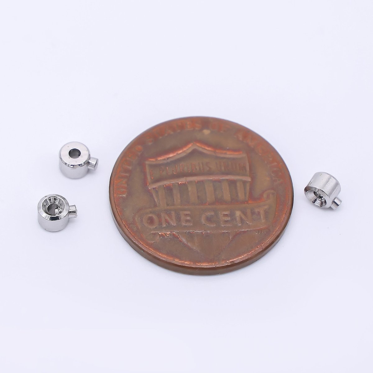 Silver 4mm Threaded Open Barrel Closure Findings by Set | Z1277 - DLUXCA