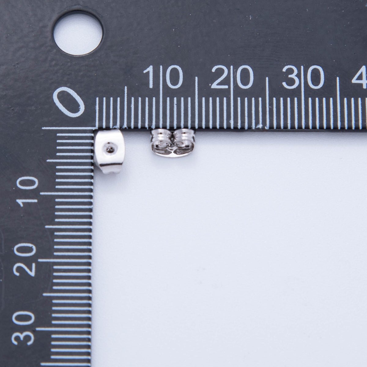 Silver 7mm Minimalist Studs Earring Backing Set | Z1376 - DLUXCA