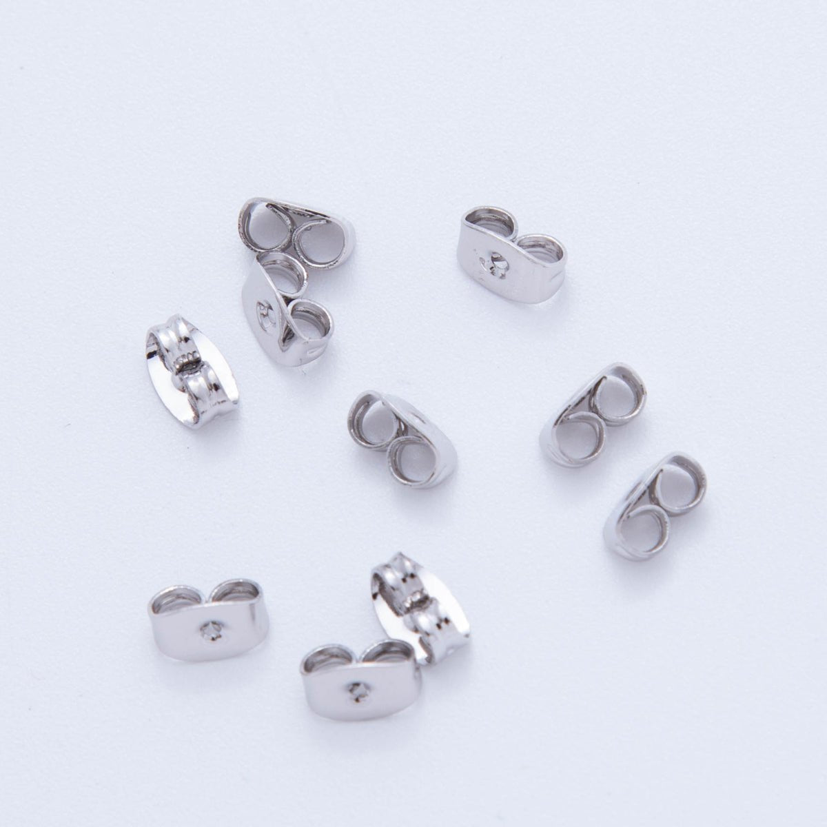 Silver 7mm Minimalist Studs Earring Backing Set | Z1376 - DLUXCA