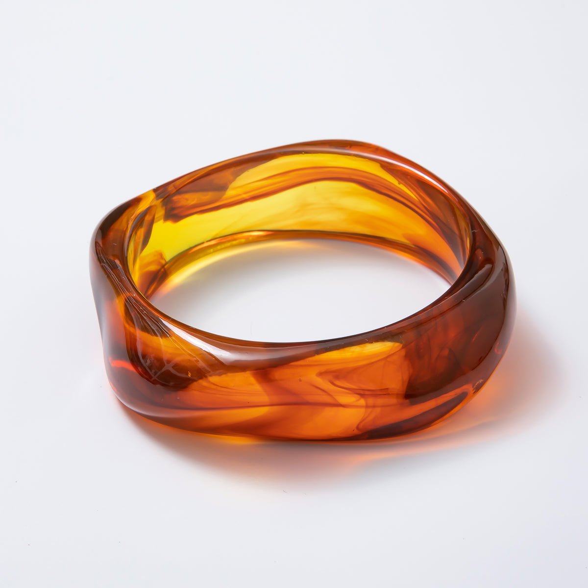 Solid Marble Resin Acrylic Wide Sculpted Geometric Bangle Bracelet | WA - 3416 ~ WA - 3427 - DLUXCA