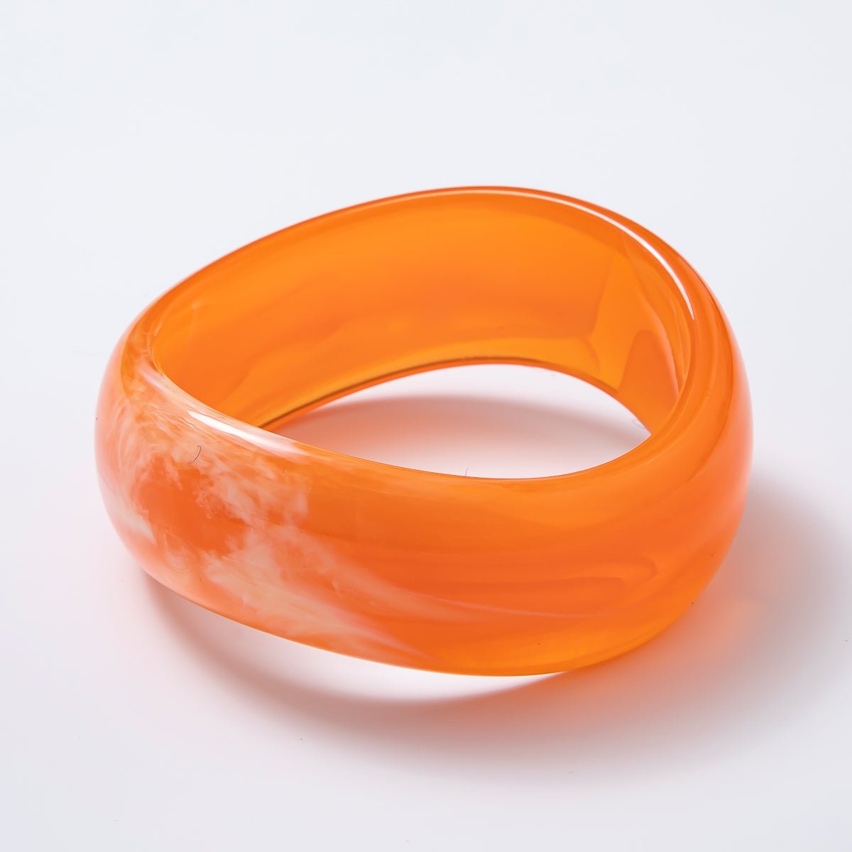 Solid Resin Acrylic Geometric Wide Bangle Bracelet | WA - 3384 ~ WA - 3393 - DLUXCA
