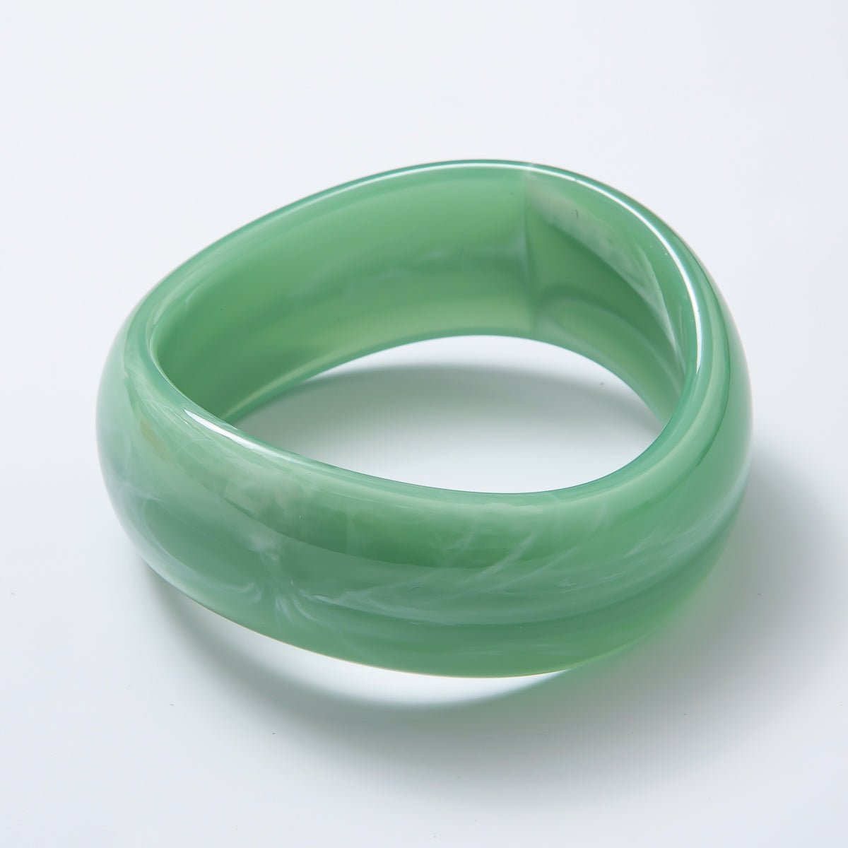 Solid Resin Acrylic Geometric Wide Bangle Bracelet | WA - 3384 ~ WA - 3393 - DLUXCA