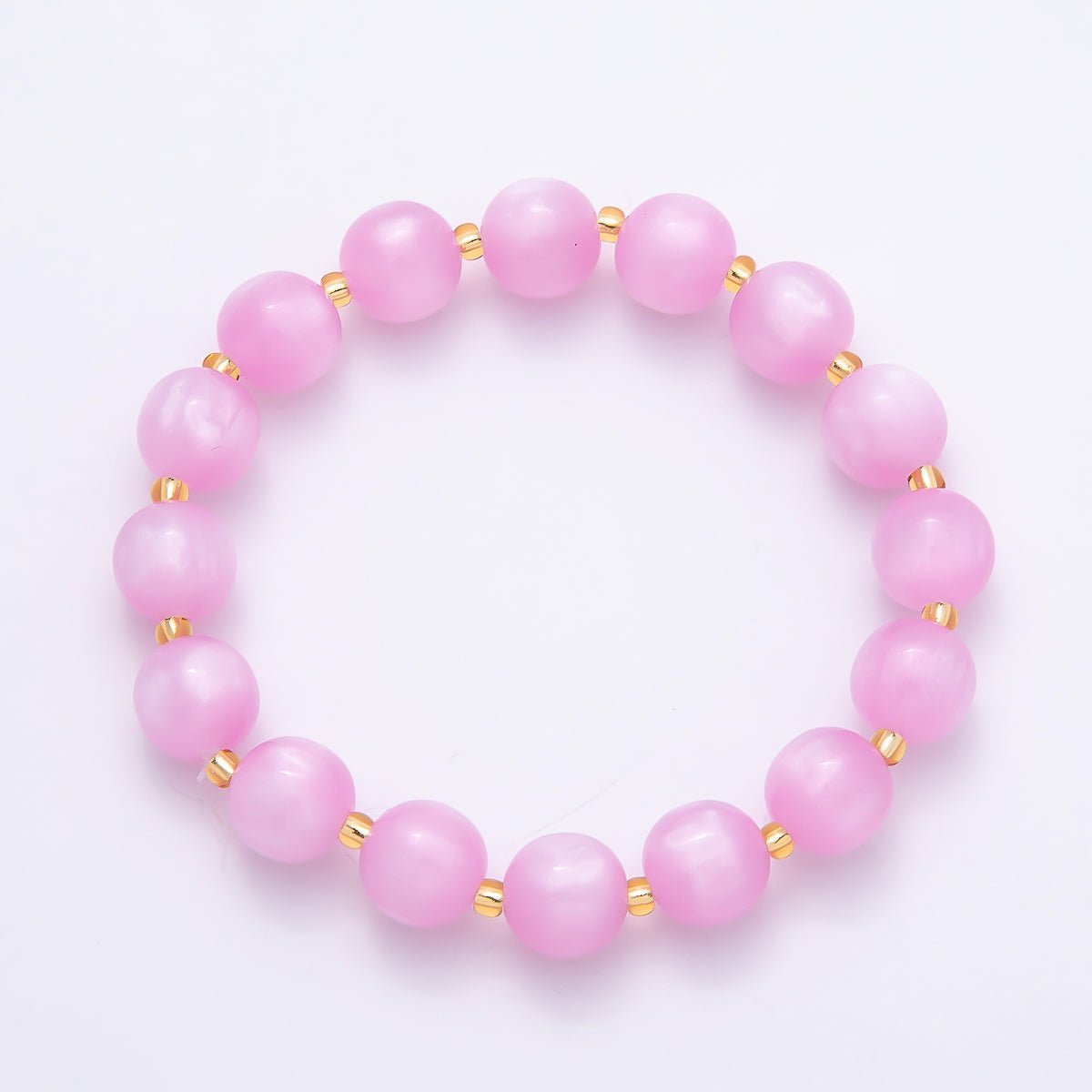 Stainless Steel 10mm Geometric Resin 7 Inch Stretch Bracelet | WA-04539 ~ WA-04546 - DLUXCA