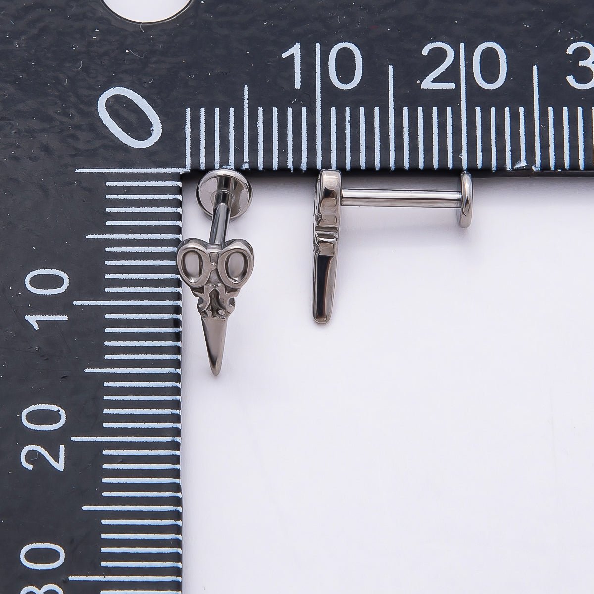 Stainless Steel 10mm Hair Scissors Single Cartilage Piercing Flat Back Stud in Gold & Silver | Findings-00220 Findings-00221 - DLUXCA