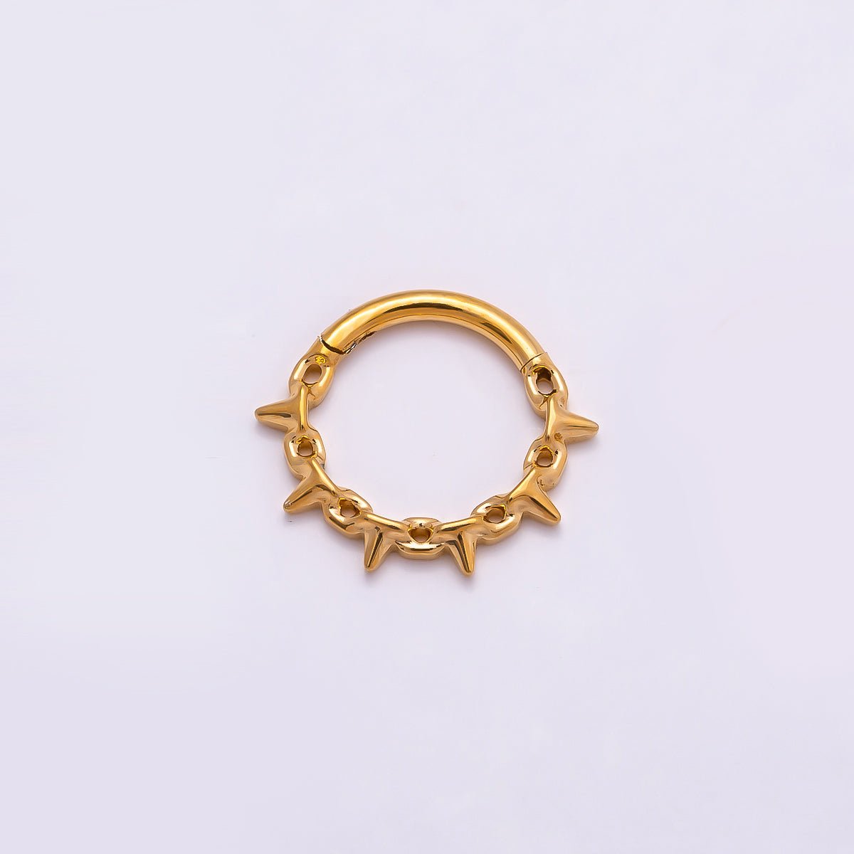 Stainless Steel 11.5mm Spiked Cable Pull Gate Round Finding in Gold & Silver | Findings-00194 Findings-00195 - DLUXCA