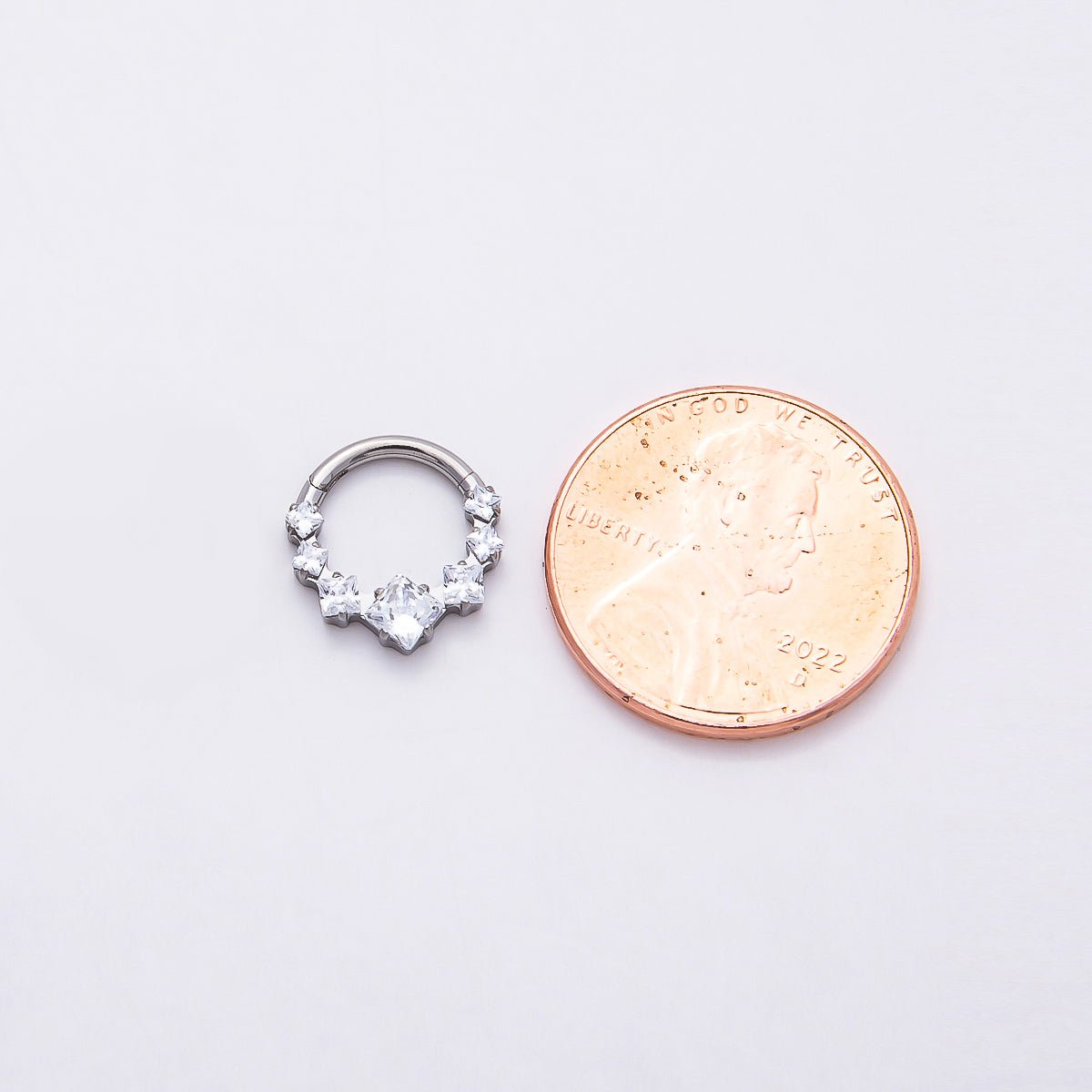 Stainless Steel 11mm Clear Square CZ Cluster Gradient Pull Gate Round Finding in Gold & Silver | Findings-00212 Findings-00213 - DLUXCA