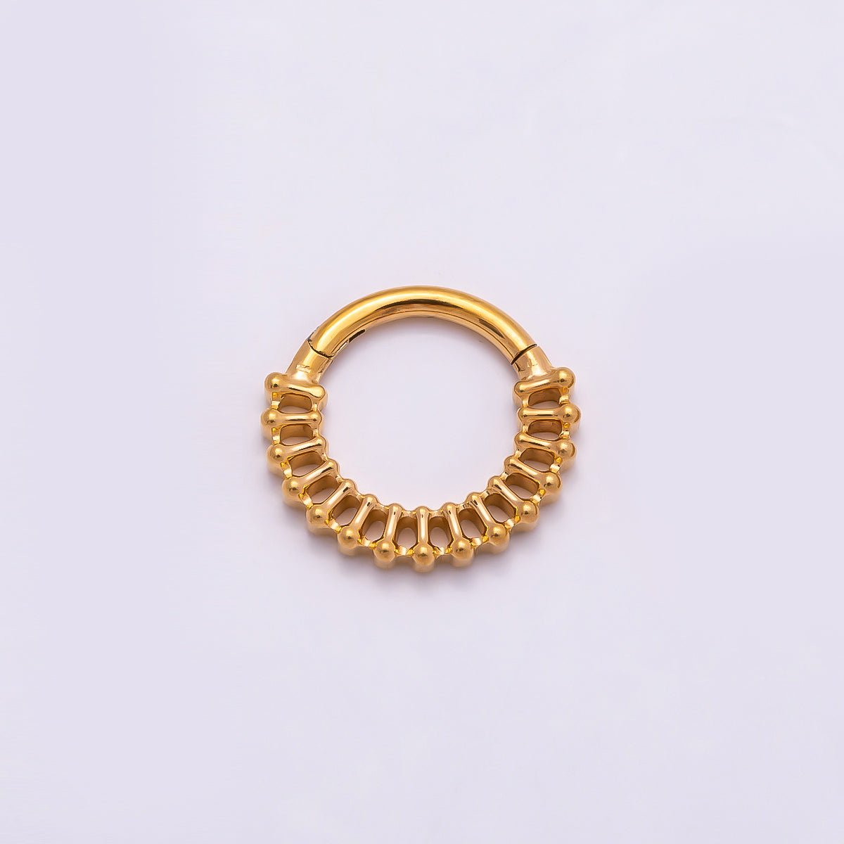 Stainless Steel 11mm Geometric Molten Ball Bar Pull Gate Round Finding in Gold & Silver | Findings-00214 Findings-00215 - DLUXCA