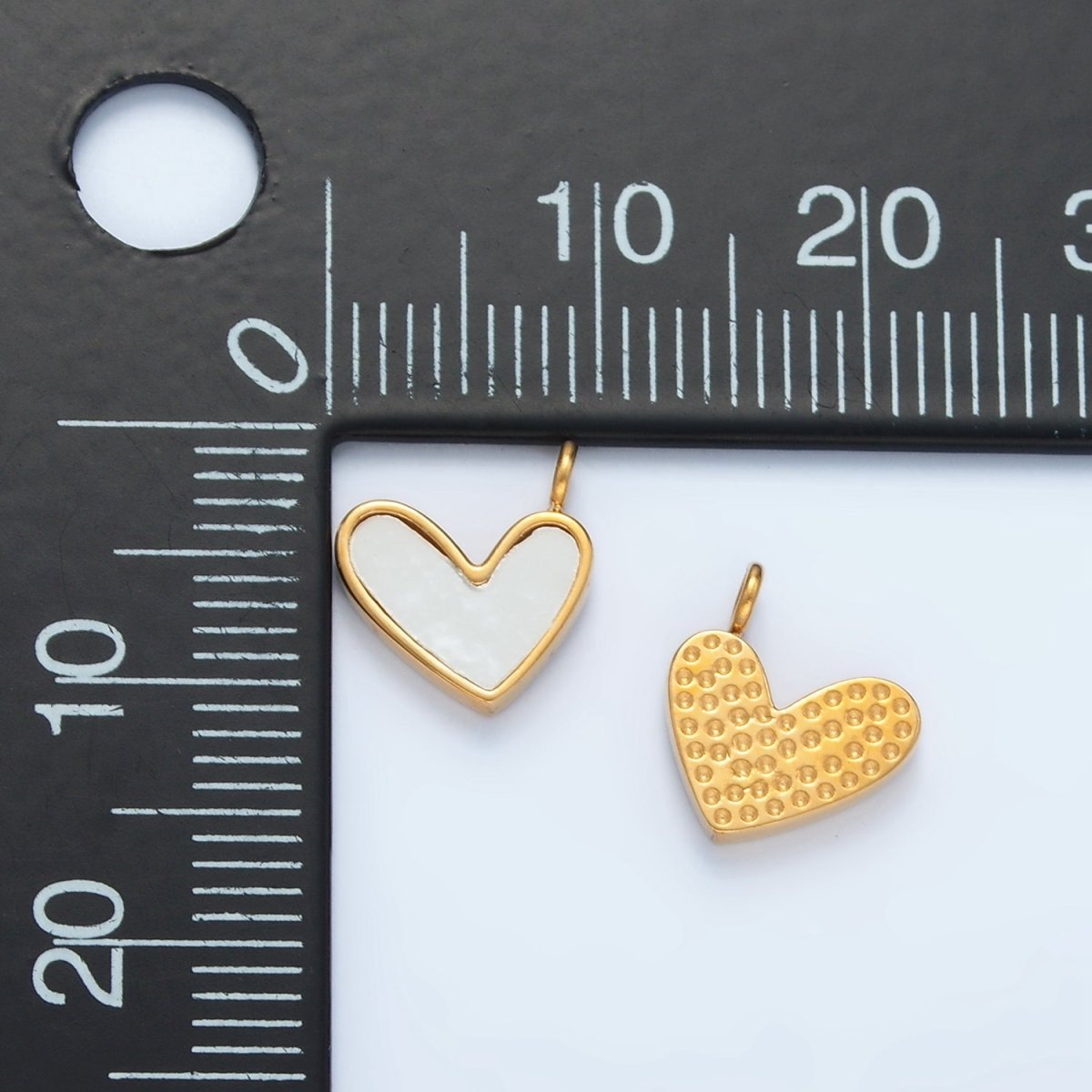 Stainless Steel 11mm Shell Pearl Heart Mini Charm | P881 - DLUXCA