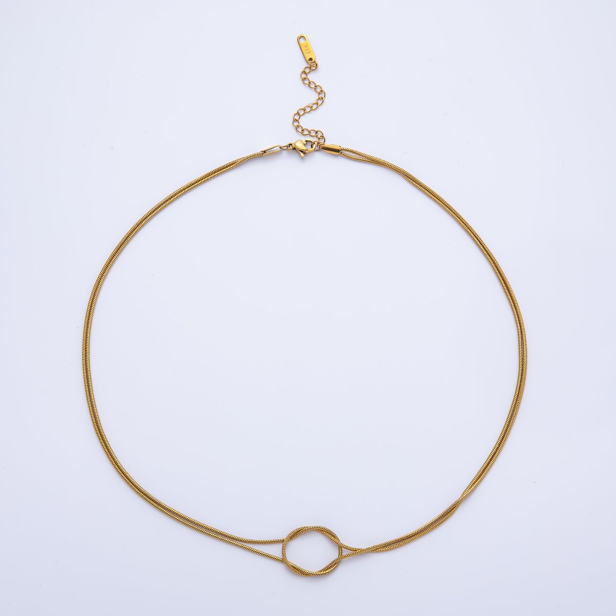 Stainless Steel 1.2mm Knot Snake Chain 18 Inch Necklace in Gold & Silver | WA - 3995 WA - 3996 - DLUXCA