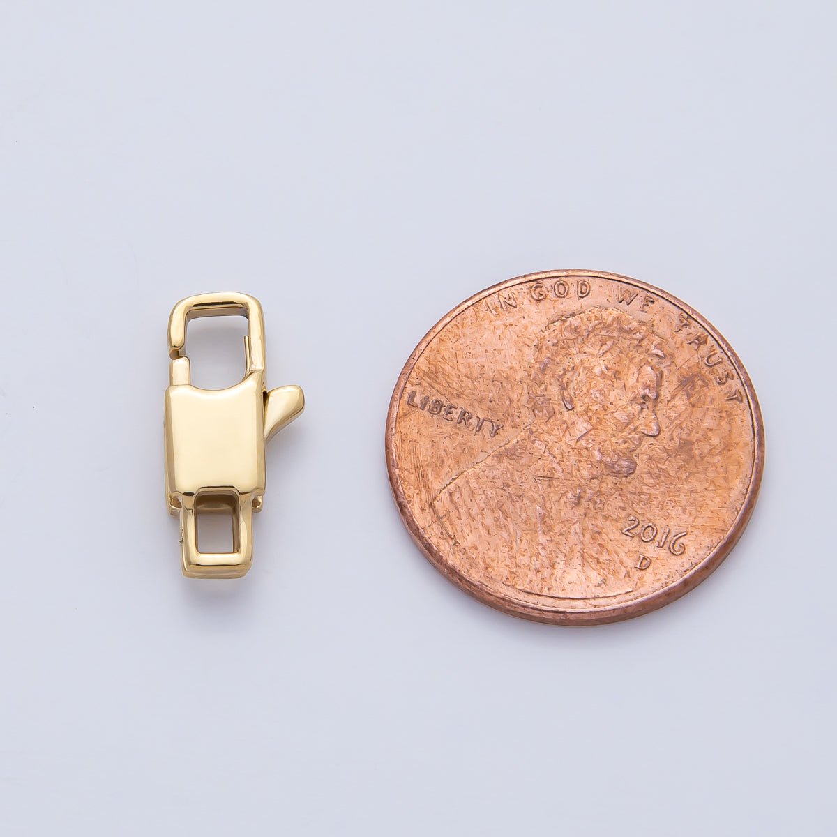 Stainless Steel 12mm Minimalist Rectangular Lobster Claw Closure Finding | Z1622 - DLUXCA
