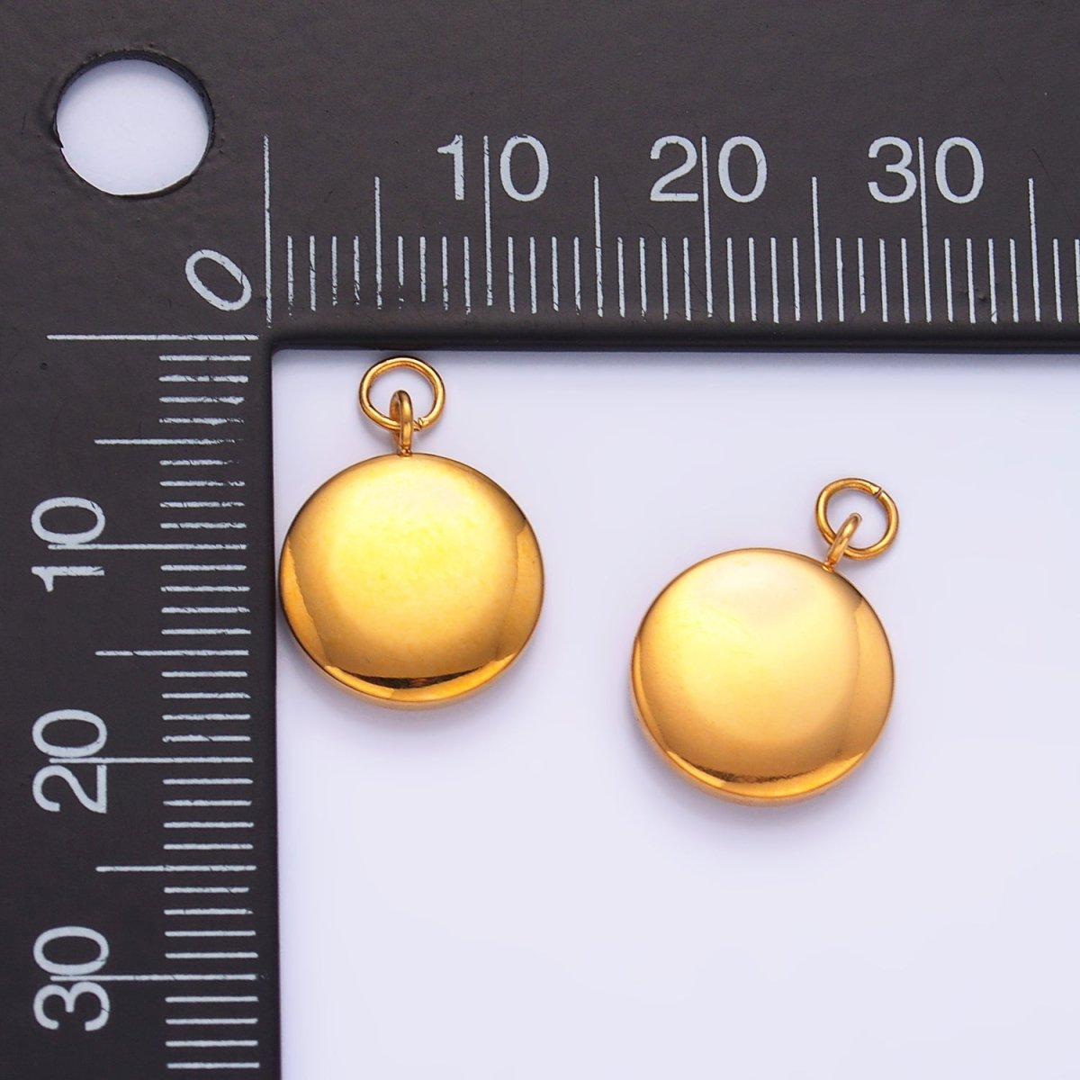 Stainless Steel 15mm Minimalist Round Charm | P758 - DLUXCA