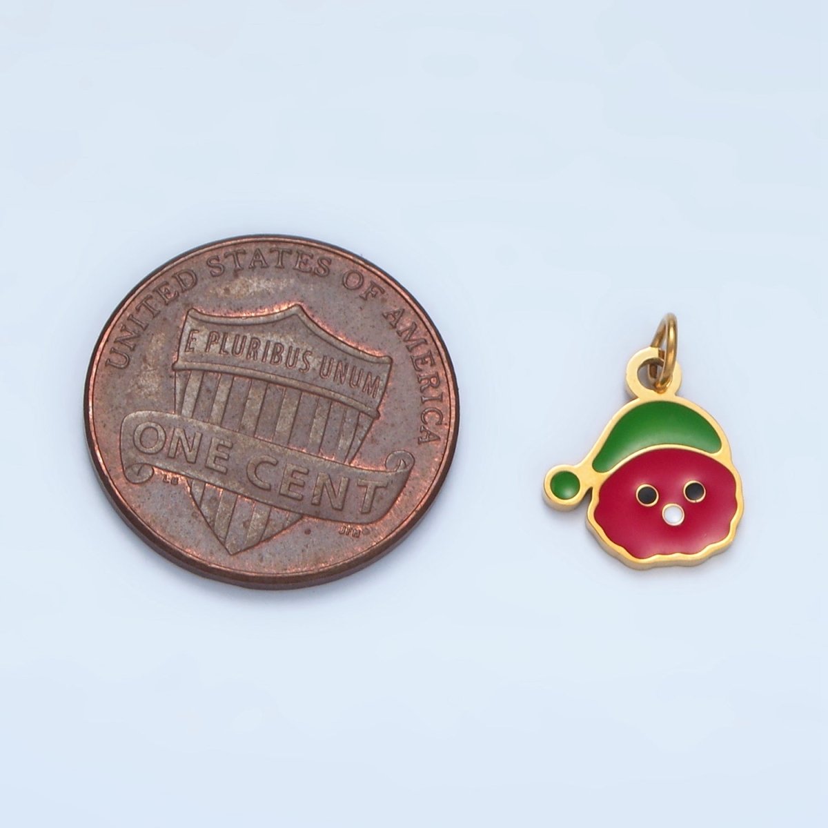 Stainless Steel 15mm Sleepy Cloud Emoji Red Enamel Mini Charm | P669 - DLUXCA