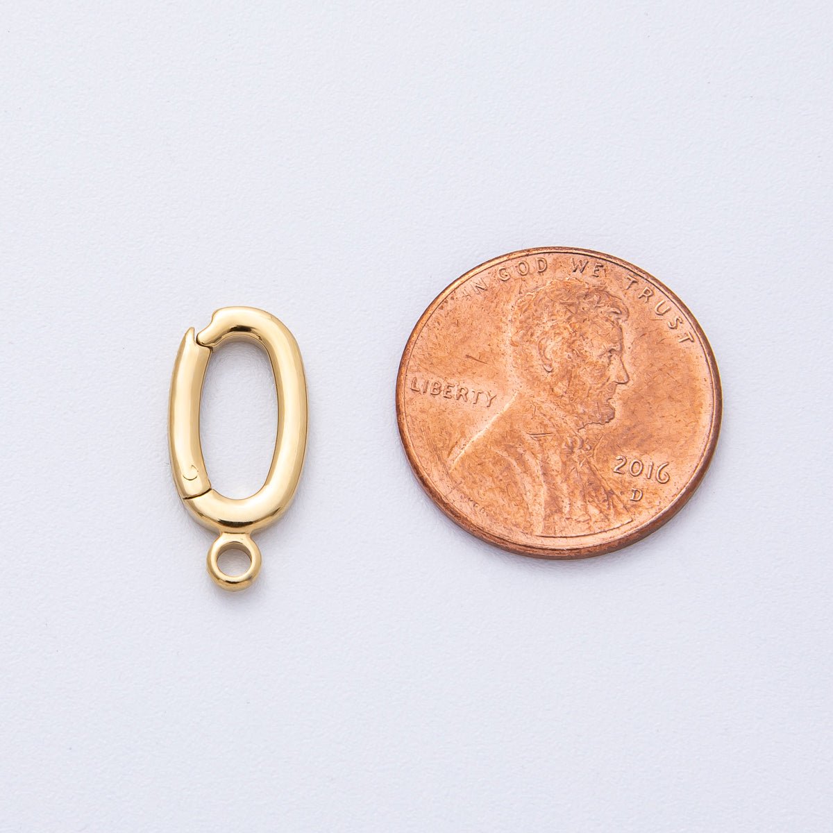 Stainless Steel 17mm Pull Gate Oval Bail Enhancer for Necklace Jewelry Finding | Z1659 - DLUXCA