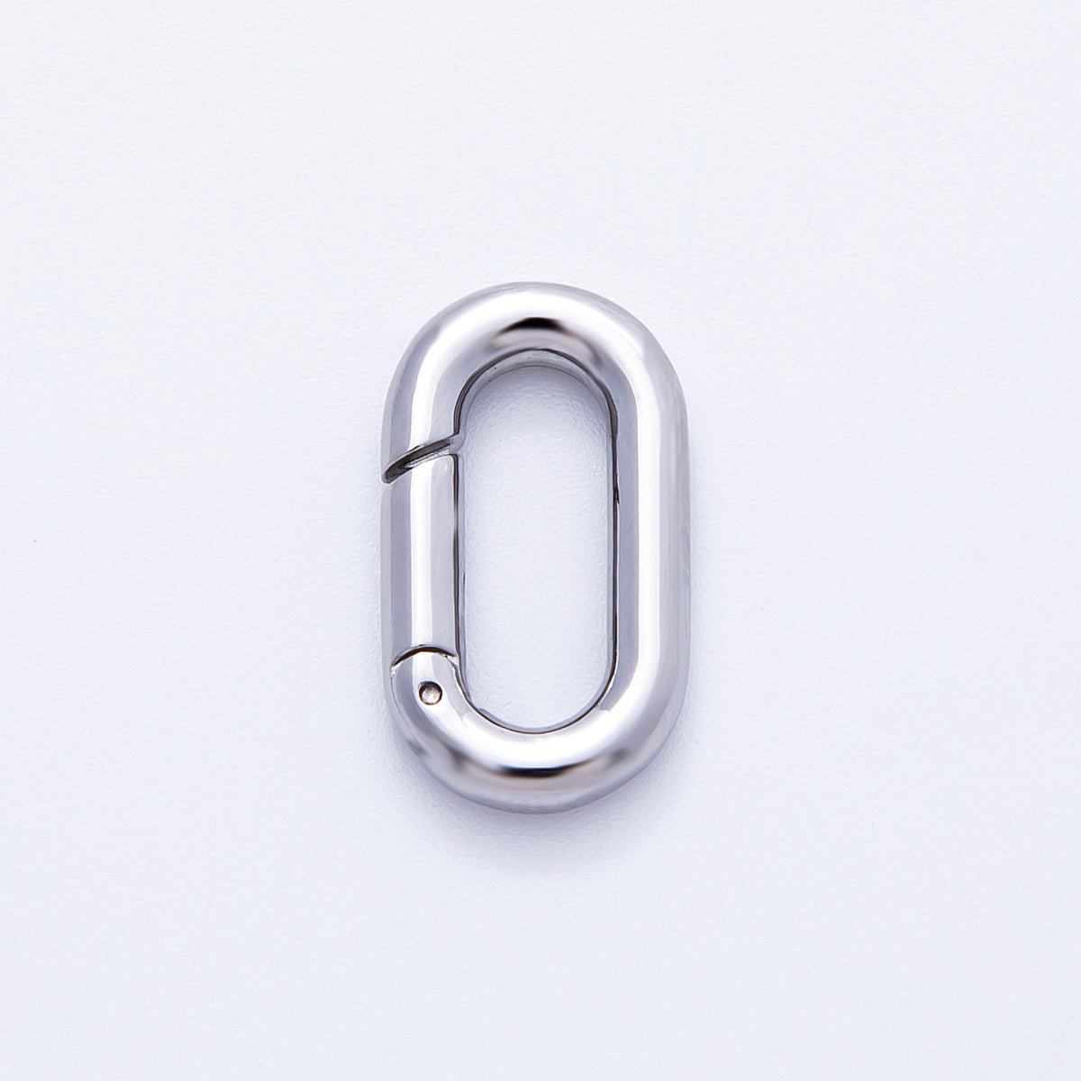 Stainless Steel 18mm Minimalist Oblong Oval Push Gate Clasp Closure Finding | Findings - 00076 - DLUXCA