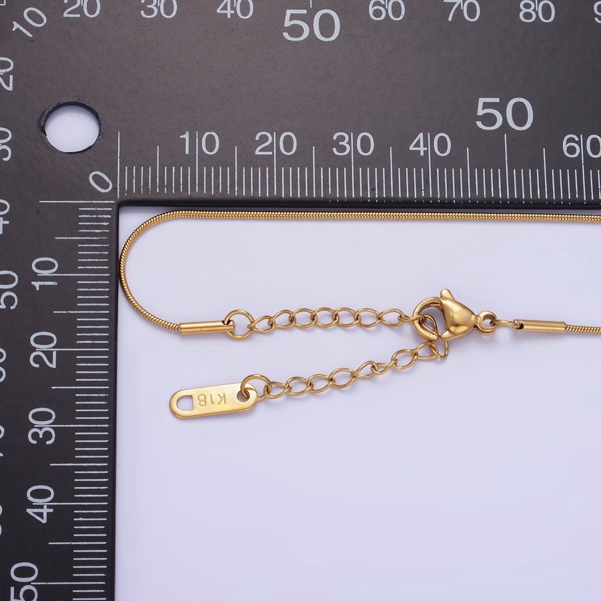 Stainless Steel 1mm Snake Chain 18 Inch Necklace w. Extender in Gold & Silver | WA-2486 WA-2487 - DLUXCA