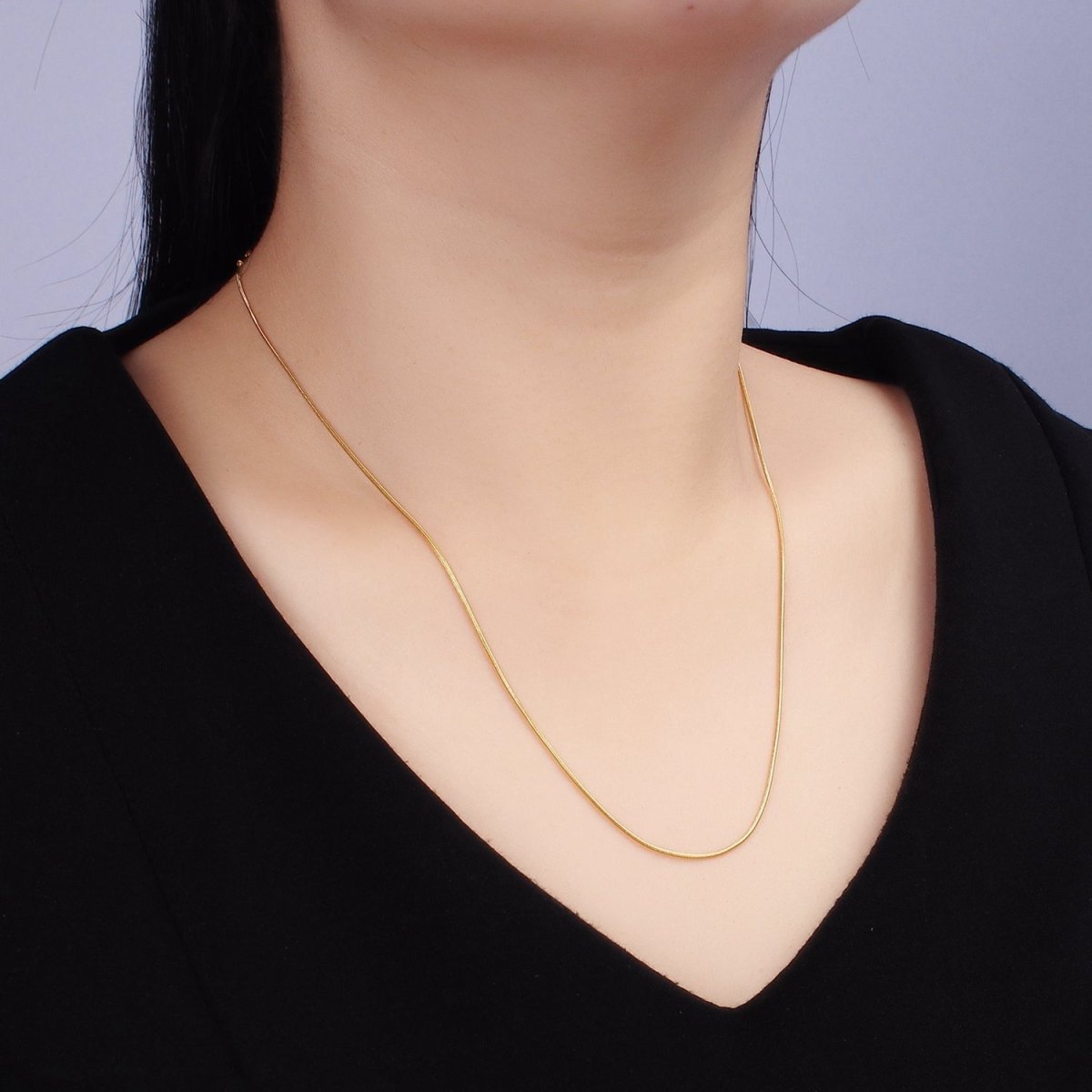 Stainless Steel 1mm Snake Chain 18 Inch Necklace w. Extender in Gold & Silver | WA-2486 WA-2487 - DLUXCA