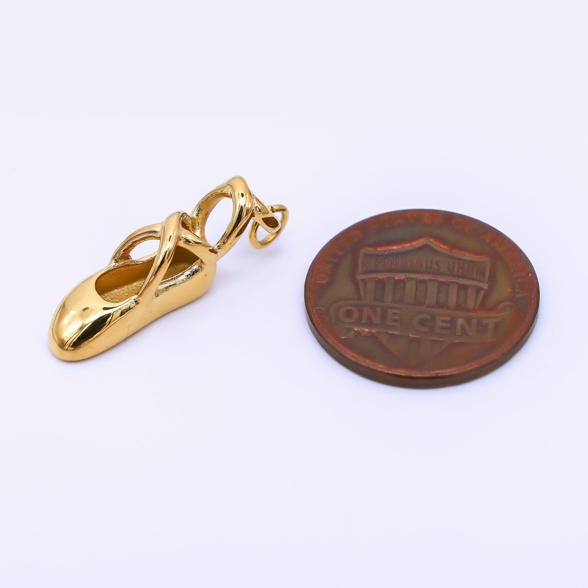 Stainless Steel 21mm Ballet Dance Shoes Charm | J - 326 - DLUXCA
