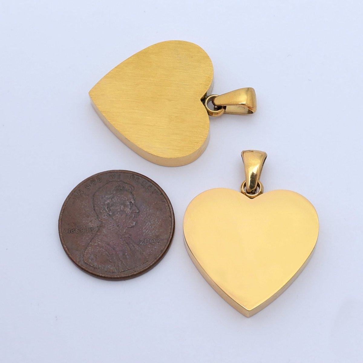 Stainless Steel 23mm Minimalist Heart Pendant | P1490 - DLUXCA