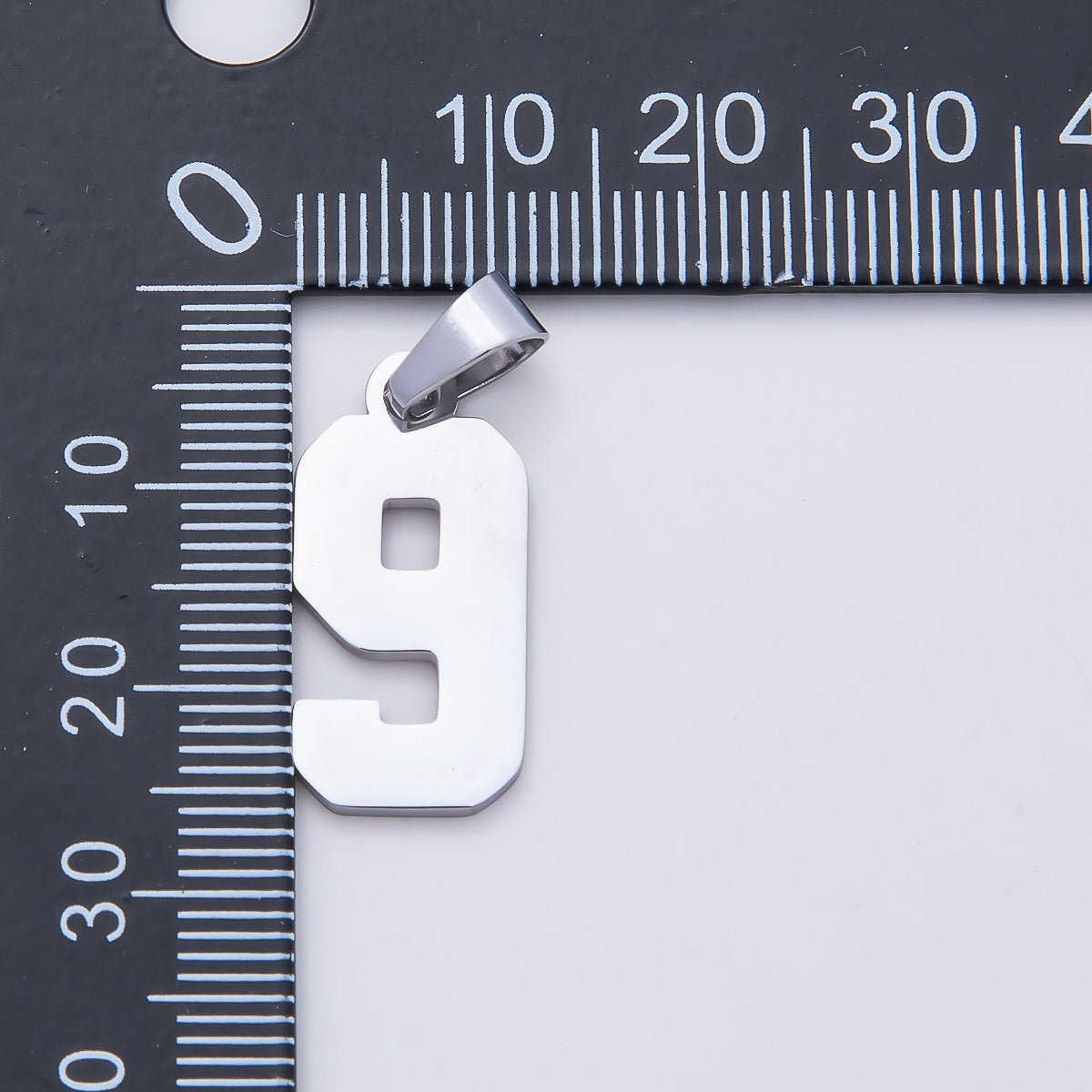 Stainless Steel 23mm Sport Jersey Varsity Number Pendant | Charms-00991 ~ Charms-01000 - DLUXCA