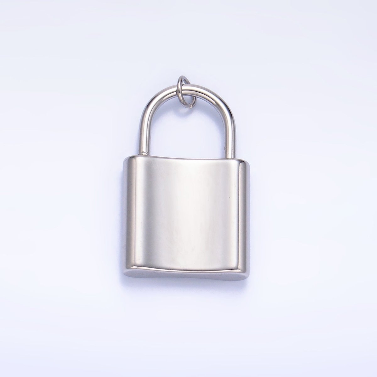 Stainless Steel 24mm Key Padlock Minimalist Silver Charm | P952 - DLUXCA