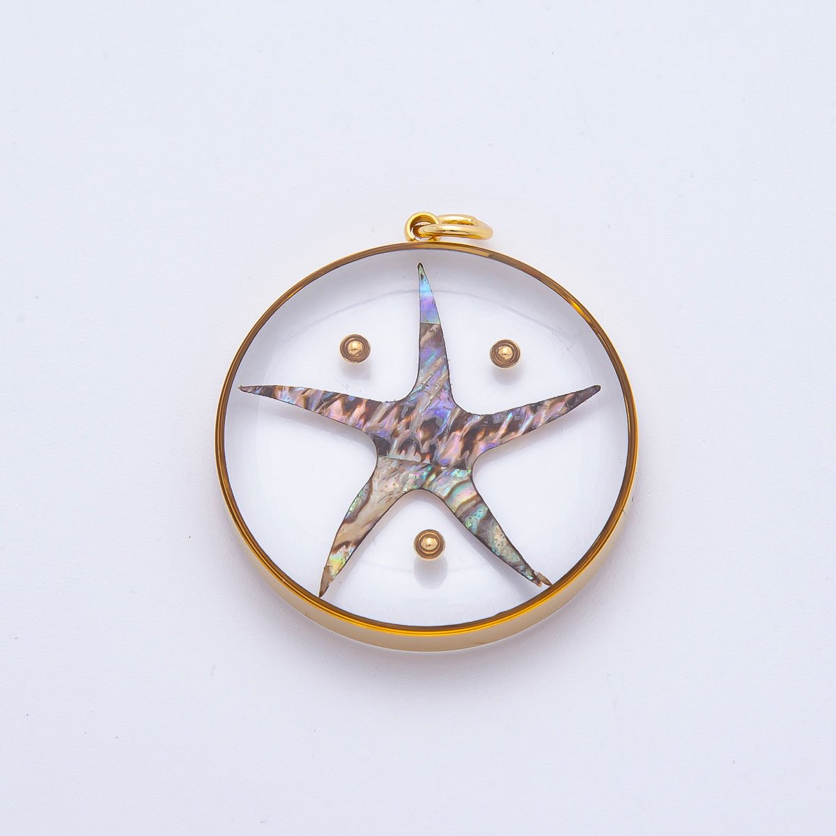 Stainless Steel 32.5mm Resin Under the Sea Starfish Charm | J804 - DLUXCA
