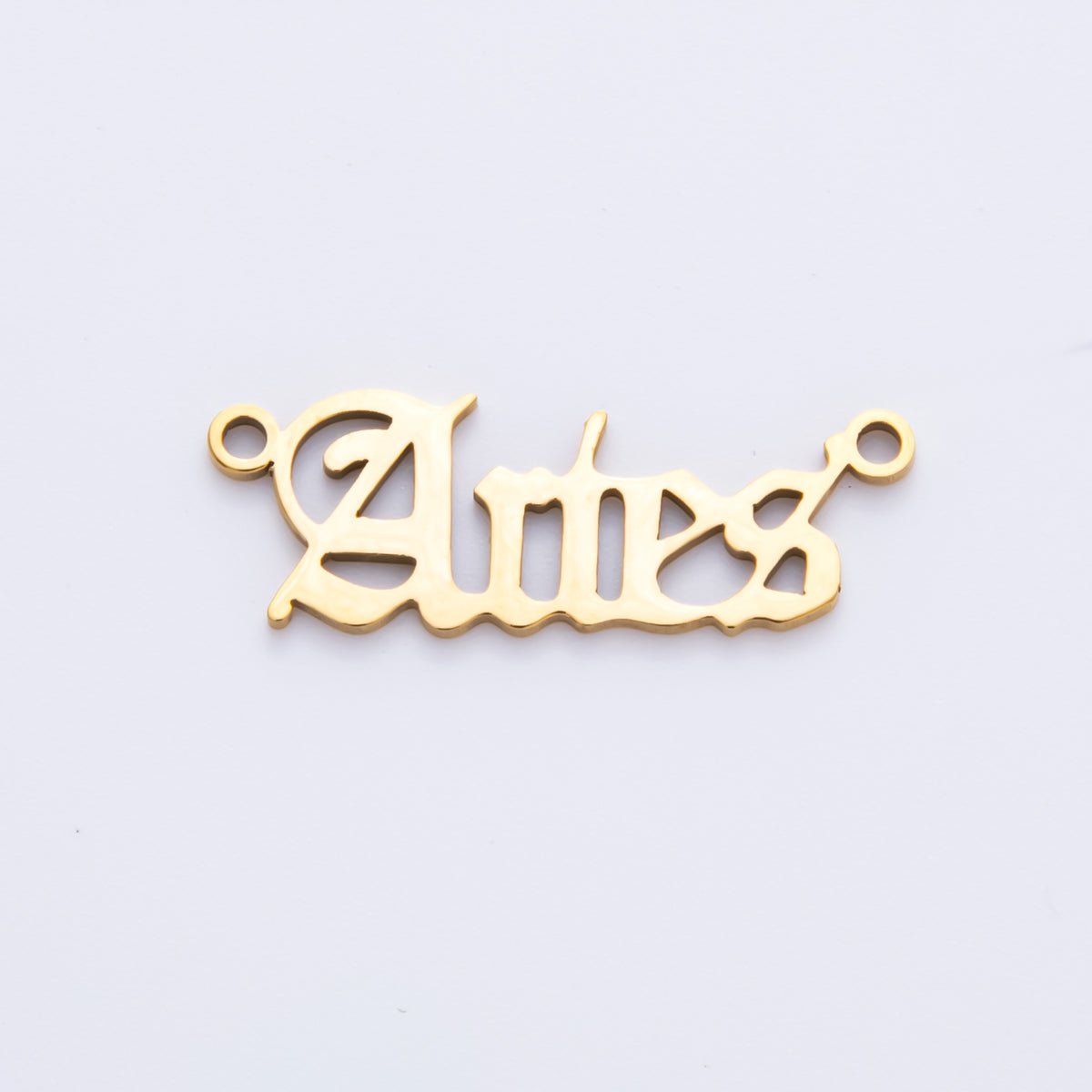 Stainless Steel 33mm Old English Font Astrology Zodiac Charm Connector | A - 1340 A - 1345 - DLUXCA
