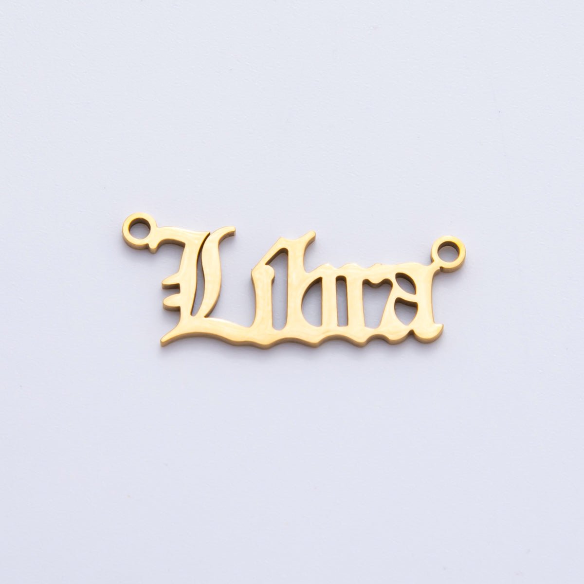 Stainless Steel 33mm Old English Font Astrology Zodiac Charm Connector | A - 1340 A - 1345 - DLUXCA